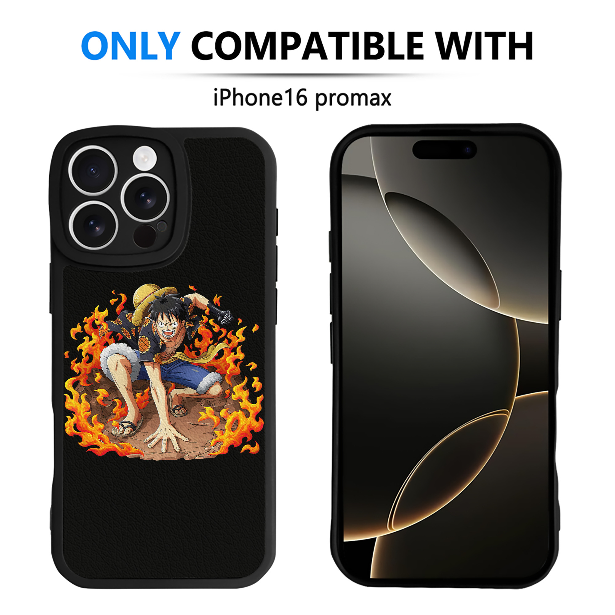 （画像用） ワンピース モンキー・D・ルフィ ONE PIECE Monkey D. Luffy 【iPhone 16シリーズ対応】シリコンスマホケース（レザー調） 材質：シリコン